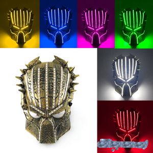 2020 Sıcak Sat Cadılar Bayramı Yüz Maskesi 6 Renk Predator Aydınlık Led Maske 5V Film Teması Cosplay Props Designer Yüz Maskeleri