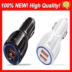 Top Car Dual USB Caricabatterie Quick Charge 3.0 Ricarica per telefoni cellulari Caricabatterie per auto veloci USB a 2 porte per iPhone Samsung Huawei Tablet Car-Charger