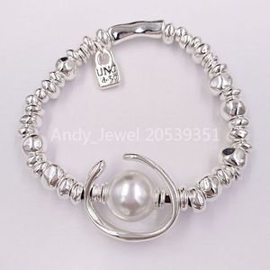 Authentic Friendship Bracelet Another Round Oh Bracelet Silver Pearl UNO de 50 Plated Jewelry Fits European Style Gift PUL1358BPLMTL0M
