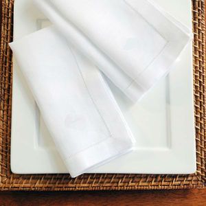 12PCS White Hemstitched Napkins Cocktail Napkin For Party Wedding Table Cloth Linen Napkins Cotton 45x45cm And 30x50cm