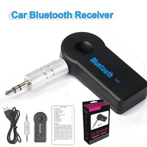 Adaptador de carro Bluetooth Receptor 3,5 mm Aux estéreo sem fio USB Mini Receptor de música de áudio Bluetooth para telefone inteligente MP3 com pacote de varejo