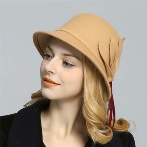 Шляпа Fedora, женские фетровые шляпы, винтажная женская шерстяная шляпа Fedora с кисточками, шляпы-ведра, 6 цветов, Sombrero Mujer 2020330U
