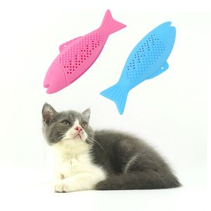 Кошка Креветки Форма Зубная щетка с Catnip Pet Dental Graoming Мойка Зубная Кисть FDA Силиконовая Рука Молярные Палочки Уборка зубов Игрушка для кошек