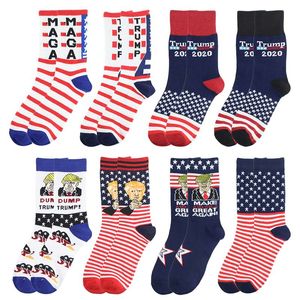 Donald Trump Socks Başkanlık Kampanyası Amerikan Büyük Pamuk Maga Mektubu USA Bayrak Çorapları Erkek Kadın Çorapları Deniz Nakliye HHA341