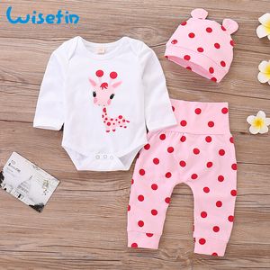 Baby Girl Одежда набор с длинным рукавом Новорожденная одежда для младенца Bodysuit Милая девушка одежда ребенка девочка падение одежды новорожденного Outfitd35 C0922