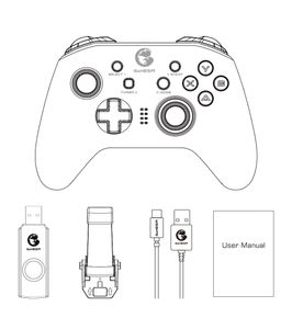 FreeShipping T4 Pro Bluetooth Game Controller 2.4GHz Kablosuz Gamepad Nintendo Anahtarı Elma Arcade ve MFI Games için geçerlidir