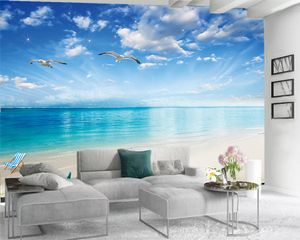 3d современные обои фото 3d обои фреска красивый и романтический вид на море гостиная спальня обои HD обои