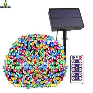 Модернизированная солнечная строка Light 100 извлечена 2001 года 300LED 500LED 1000LED Fairy 8 режимов Рождественские открытый водонепроницаемый пульт дистанционного управления