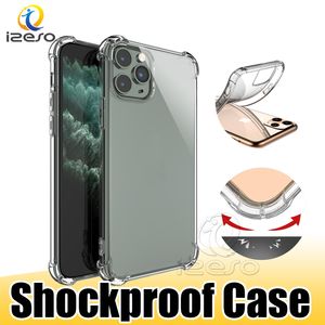 Shockper -надежные чехлы для телефонов для iPhone 14 13 12 Pro Max 11 xr 8 7 плюс Samsung S23 A32 Anti Finger -отпечатки угловой защита Прозрачная задняя крышка Izeso