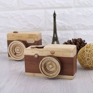 Деревянные игрушечные камеры музыкальная коробка ретро дизайн камеры классическая мелодия день рождения украшения дома lj201105