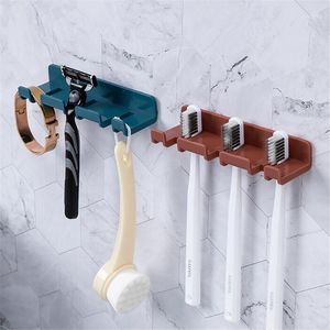 Kancalar Raylar 2 PCS Duvar Depolama Kanca Güç Fiş Soket Tutucu Mutfak Banyo Aksesuarları için Yapıştırıcı1