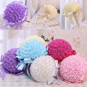 Ручная свадебная букет Beauty Foam Roses Roses Bride Flower Wedding Sward Party Simulation Flower Flower