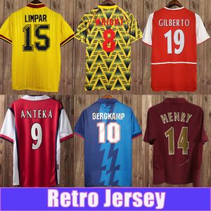 2002 2005 Henry Bergkamp Erkekler Retro Futbol Formaları 94 97 V. Persie Vieira Merson Adams Evde 3. Futbol Gömlek Kısa Uzun Kollu Üniformalar