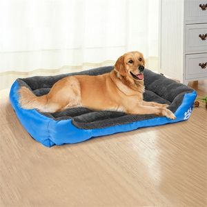 Drop Shipping Dog Bed Soft Fleece Warm Cat Beds Waterproof Bottom Bed For Dogs Pet Sofa Dog Beds For Large Dogs M-XXXL Wholesale LJ201201