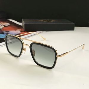 Novos óculos Retro masculinos Square Pilot Sunglasses Gold Metal / gradiente óculos de sol masculinos de alta qualidade neutros