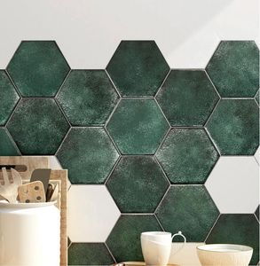 Retro dark green hexagonal Tiles toilet restaurant hexagon floor kitchen wall tile