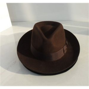 Wool Fedora Hat Derby Fedoras Cap Felt Billycock Hats Winter Fashion Bowler Headwear Wool Fedora Trilby Hats Man's Cap B-8130 Y200103