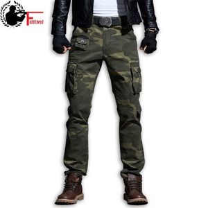 2020 Pamuk Ordu Kentsel Giyim Kamuflaj Erkekler Askeri Stil Cep Taktik Kargo Pantolon Uzun Uzunlukta Erkek Savaş Camo Pantolon LJ201007