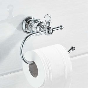 Хромированный Хрустальный держатель для туалетной бумаги, твердый латунный рулон, польский шлеф, настенные аксессуары для ванной комнаты Y2001082786