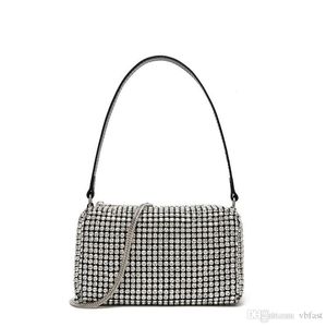 Famosa nova bolsa de mão com strass e strass feminina para festa, diamante, moda, pequena, com aba, bolsa de ombro, alça, diamante, bolsa nas axilas, carteira, axila