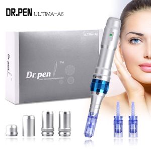 plugue Derma Pen Top Dr.pen A6 sem fio poderosa Ultima A6 Microneedle Dermapen Dermastamp Meso substituíveis Cartucho UE / EUA / Reino Unido / AU