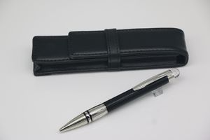 Шариковая ручка с черным пухом, серебряный корпус с кристаллической решеткой на головке из нержавеющей стали, серебряная отделка для хорошего подарка
