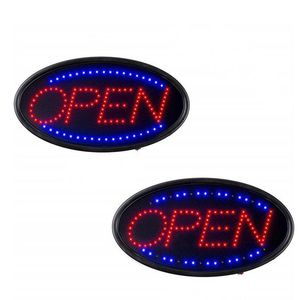 LED Neon Open Sign Vertical Novelty Lighting with Flashing Mode Indoor Electric Light up Signs for Stores (19 x 10 in) Includes Business