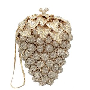 DAIWEI Yeni tasarım akşam kadın çanta Üzüm şekilli Rhinestones kristal parti el çantası Q1113