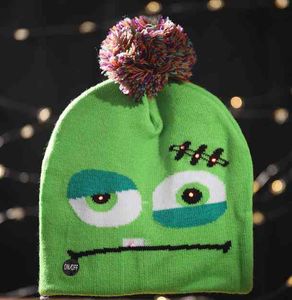 Halloween LED Light Up Hat Warm Cap Children Adult Pumpkin Ghost Knit Beanie Holiday Hats Fun Party Costume Supplies