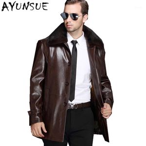 2021 кожаная куртка мужчин толстые шерсти вкладыш мужской чистый воротник PU куртки плюс размер HJ5491 мужская