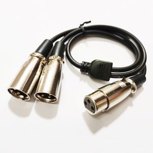 Cabos de áudio, xlr 3pin feminino para dupla xlr-3pin macho splitter splitter cabo de extensão do microfone Cabo de cerca de 0,5m / 1pcs