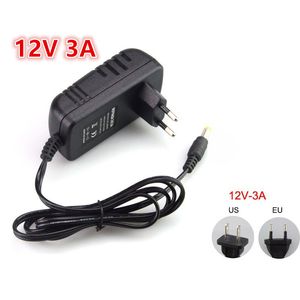 US EU AU UK Plug Power Supply Adapter AC 110-240V a DC 12V 3A per LED Strips Light Converter Adapter Switching Charger