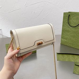 Кожаная цепная сумка дамы роскоши дизайнерская сумка 2022 новая диагональная сумка на плечо классический стиль бамбука мини-сумка