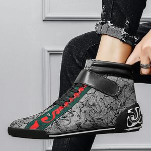 Erkek Ayakkabı Yüksek Kaliteli Çizmeler Sneakers Kanvas Elbise Erkek İngiliz Tarzı Klasik Rahat HC989-2