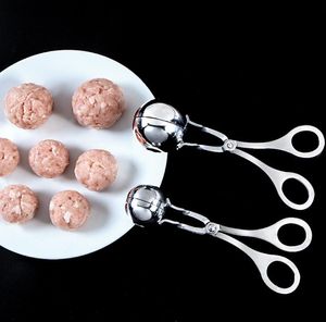 Stainless Steel Meat Ball Maker Stainless Kitchen Meatball Spoon Fried Shrimp Potato Meatballs Production Mold Kitchen Meat Tools SN2232