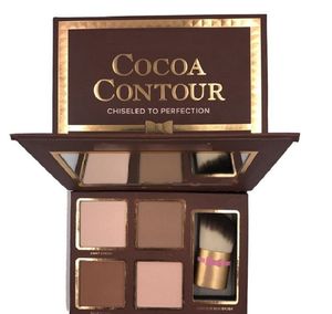 Em estoque Cocoa Contorno Kit Reforçadores Paleta Cosméticos Color Cosméticos Rosto Corretor Makeup Chocolate Syeshadow com Contour Buki Brush