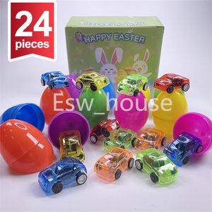 Paskalya parti hediye kutusu çocuklar için yumurta dinozor arabalar stres kabartma oyuncaklar sürpriz şanslı kutular Paskalya sepeti doldurucular yumurta