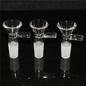 Por atacado vidro slides tigela peças bongs tigelas funil equipamento quartzo unhas 18mm 14mm macho fêmea feminino fumar tubos de água Dab Rigs Bong Slide