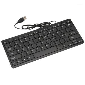 Tel Klavye Ultra Sessiz Küçük Boyutu 78 Tuşlar Dizüstü Bilgisayar PC1 için Mini Multimedya USB Klavye