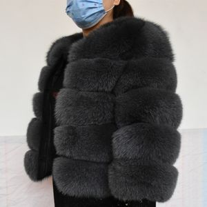 Новый стиль настоящий 100% натуральная куртка женская зима теплая кожаная лисица пальто высокого качества меховой жилет бесплатная доставка 201103