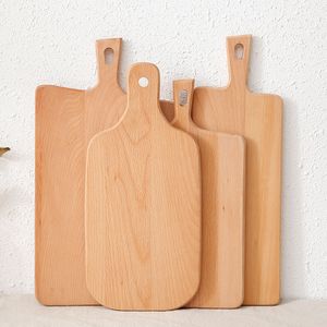 Hangable Beech Cutting Board Durable Wooden Chopping Fruit Pizza Sushi BBQ Tray Solid wood Unpainted Non-slip Kitchen Dining Tools CFYL0095