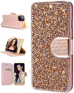 Lüks Rhinestone Manyetik Çevirme Cüzdan Cep Telefonu Kılıfları Kart Tutucu Ile Glitter Bling Kadın Ve Kız Koruyucu Kapak iphone 13 12 11 Pro Max X XR XSMAX 7 8Plus