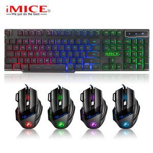 Gaming Keyboard and Mouse Set USB Wired Keyboard with Backlight Ergonomic Silent Gaming Keyboard Mouse Set For PC Desktop Gamer