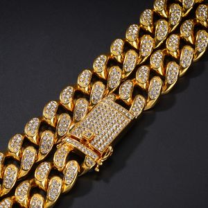 Hip Hop Bling Zincirler Takı Erkekler 14 K Altın Kaplama Buzlu Zincirler Bilezikler Kolye Gümüş Miami Küba Link Zinciri Imbue Diamond