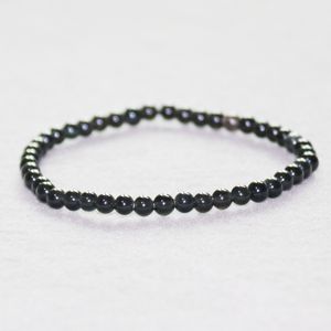 Mg0010 atacado 4 mm um grau preto tourmaline pulseira mini pedras preciosas bracelete preto mulheres proteção de energia jóias