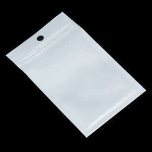 Temizle + Beyaz Inci Plastik Poly Opp Ambalaj Fermuar Zip Perakende Paketleri PVC Çanta Için Iphone 6 6 S Artı Samsung Galaxy