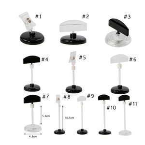 Black Clear PS Plasticle High Clip Tower Держатель Стенд Свадебный Стол Настольный Стол Название Номер Карта Цена Тег Картина Райзер Дисплей Стойка