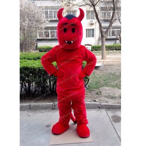 Cadılar bayramı Kırmızı Şeytan Maskot Kostüm En Kaliteli Karikatür Karakter Kıyafetler Yetişkin Boyutu Noel Karnaval Doğum Günü Partisi Açık Kıyafet
