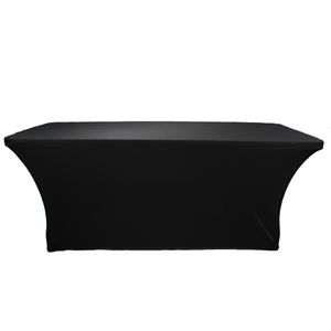 4ft 6ft 8ft Black White lycra Stretch Banquet Table Cloth Salon SPA Tablecloths Factory Massage Treatment Spandex Table Cover Y200421