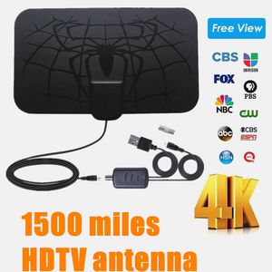 Indoor 1500 Miles Digital Antena TV Aerial Amplified HDTV Antenna 4K DVB-T2 Freeview isdb-tb Local Broadcast Amplifier